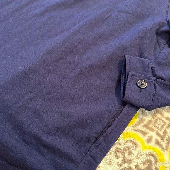 NEW NWT - blue button up Shacket / shirt jacket with side pockets and collar. - Picture 8 of 9